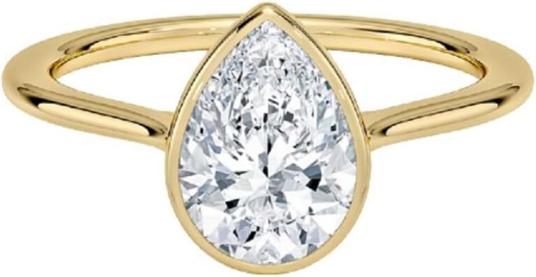 2 CT Pear Lab Grown Diamond Ring