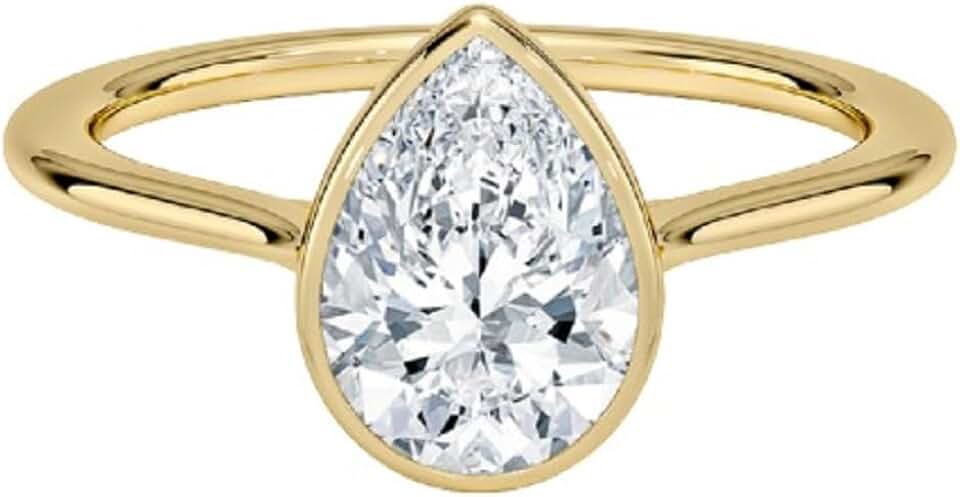 2 CT Pear Lab Grown Diamond Ring