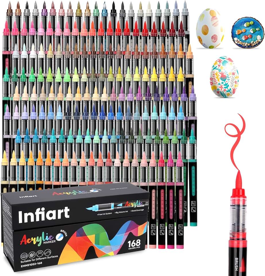Acrylic Paint Markers 168 Colors