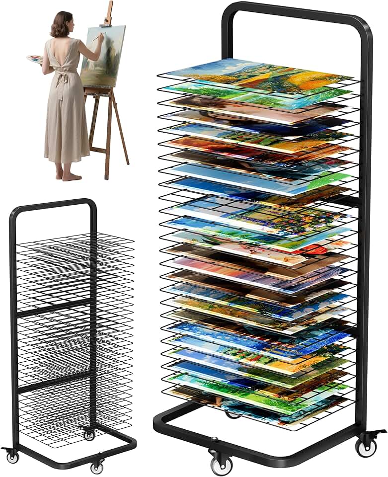 Art Drying Rack with Shelves