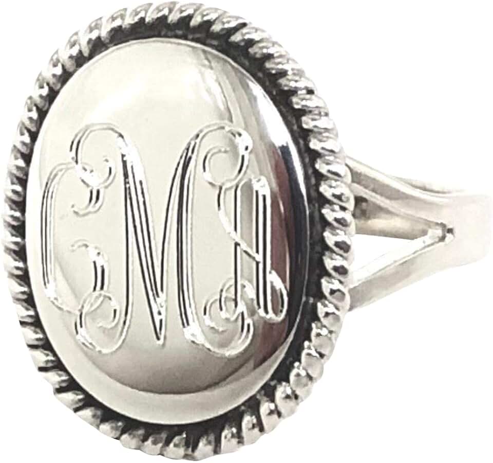 Nautical Rope Monogram Ring