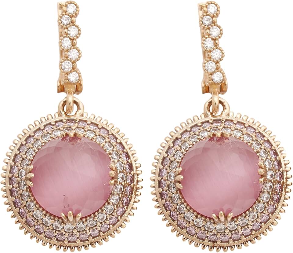 Turkish Pink Cat's Eye Earrings