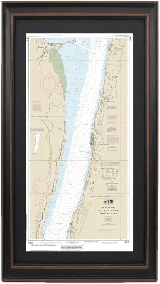 Framed Hudson River Map