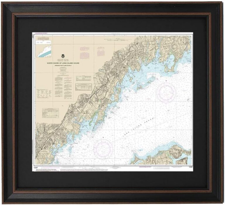 Framed Nautical Map 12367