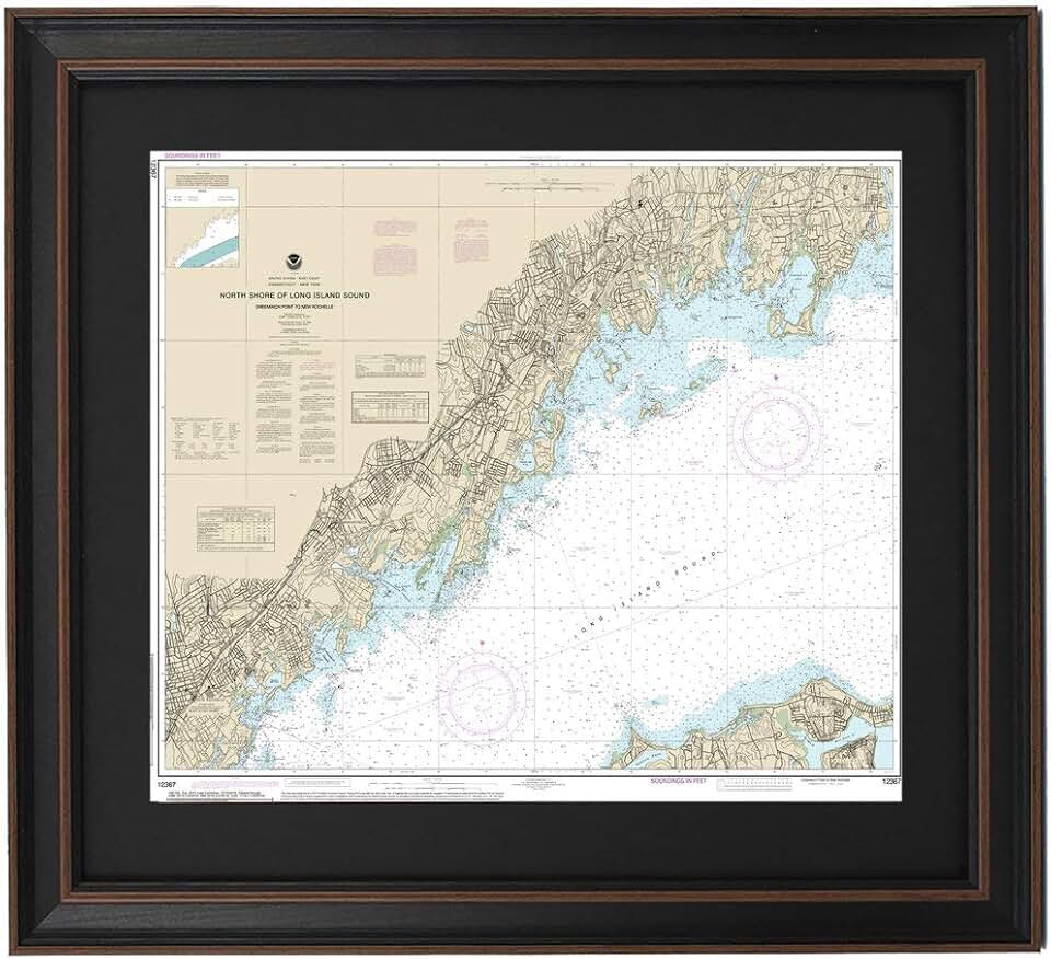 Framed Nautical Map 12367