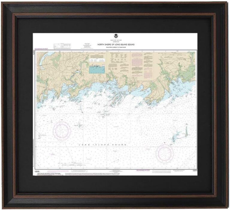 Framed Nautical Map 12373