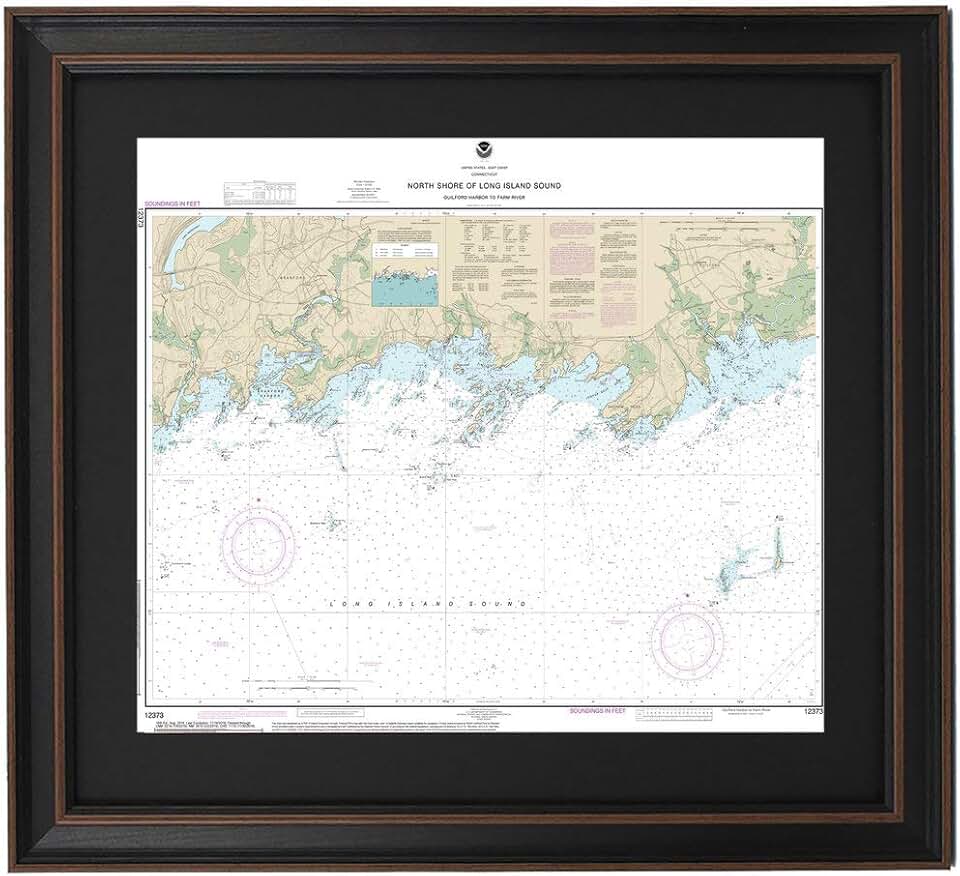 Framed Nautical Map 12373