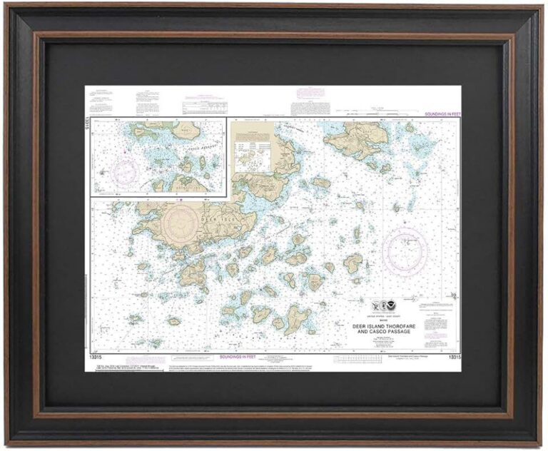 Framed Nautical Map 13315