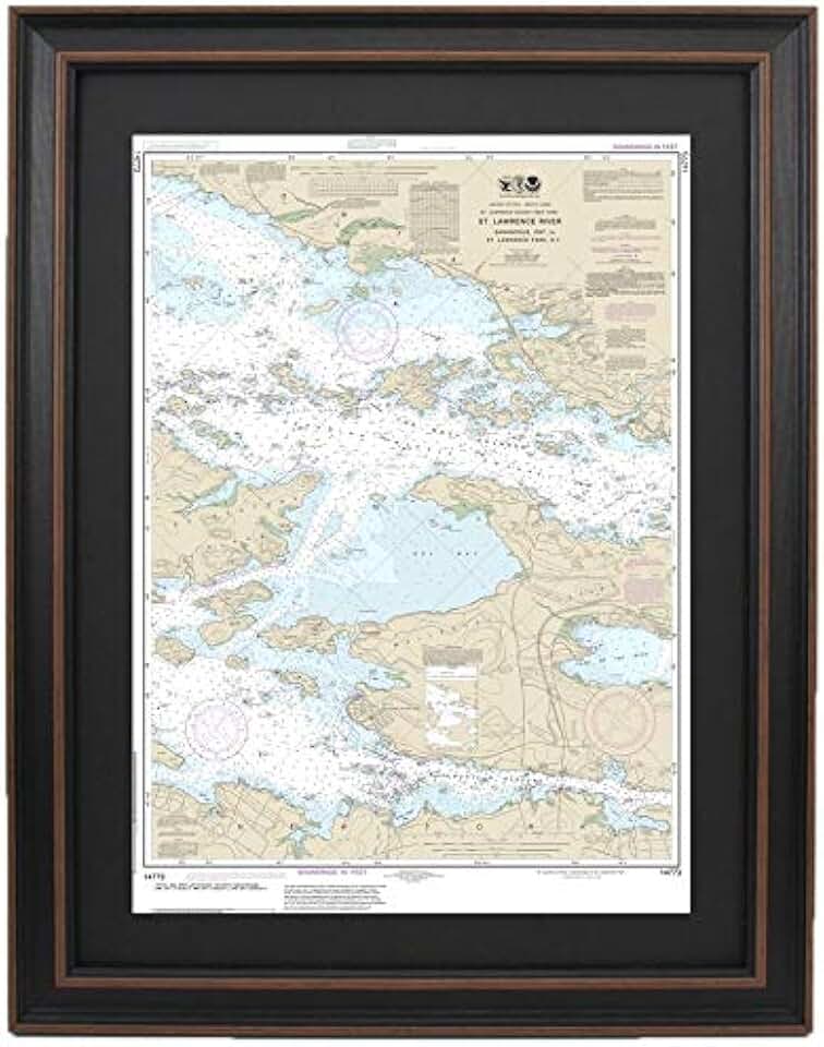Framed Nautical Map 14773