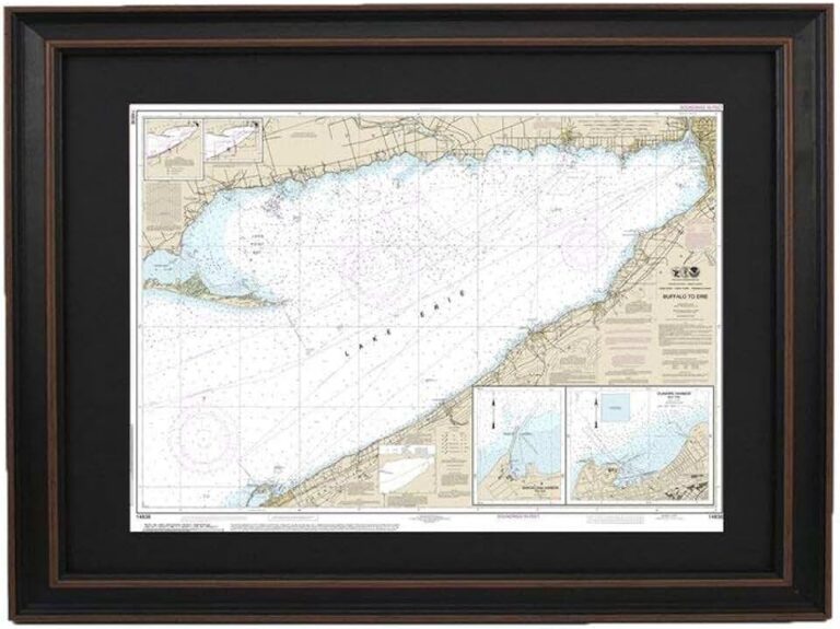 Framed Nautical Map 14838