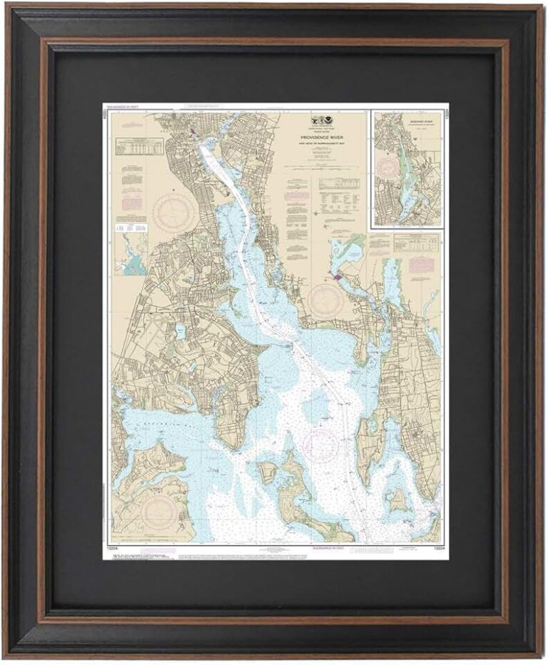Framed Nautical Map Providence River