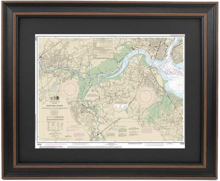 Framed Raritan River Map