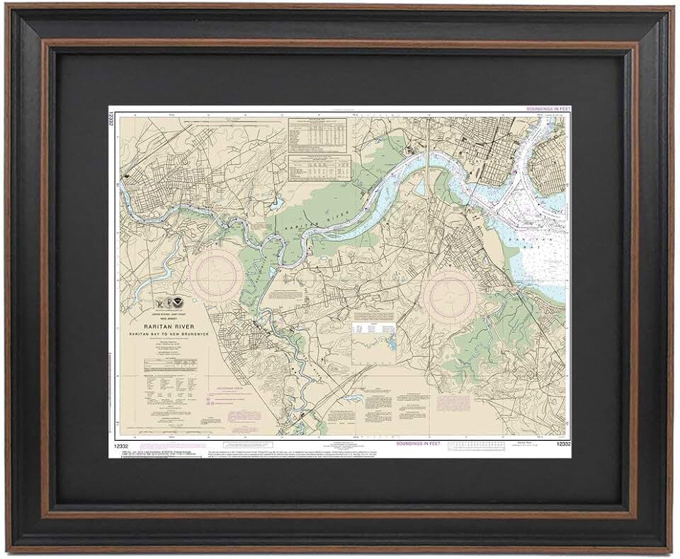 Framed Raritan River Map