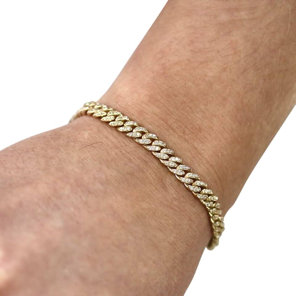 Gold Diamond Cuban Bracelet