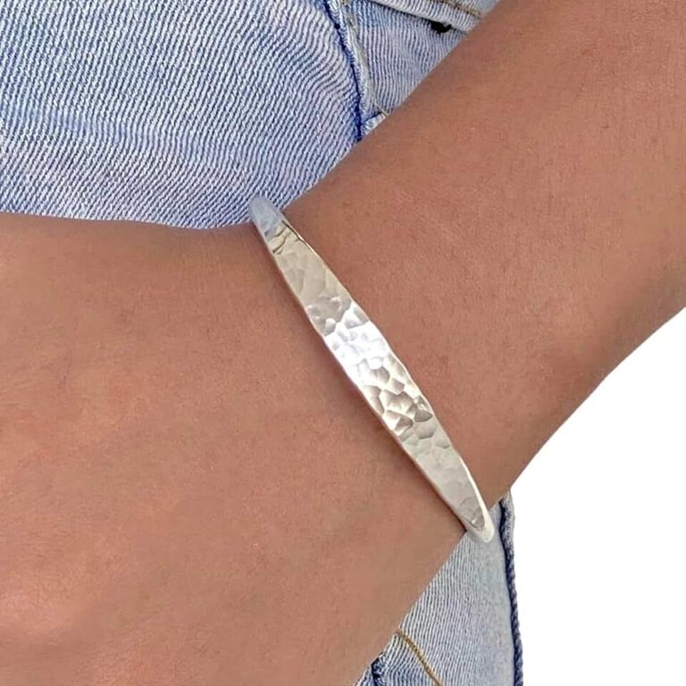 Hammered Silver Cuff Bracelet