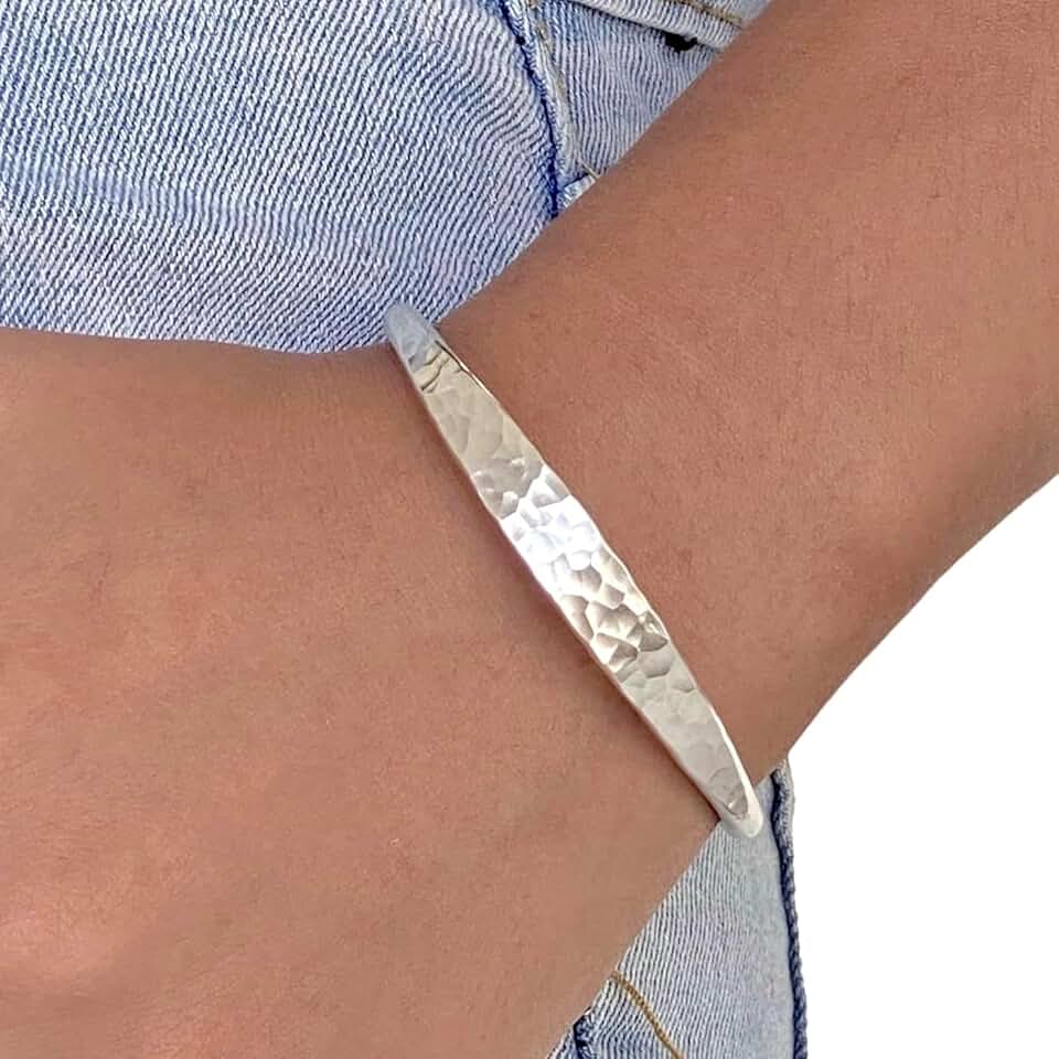 Hammered Silver Cuff Bracelet