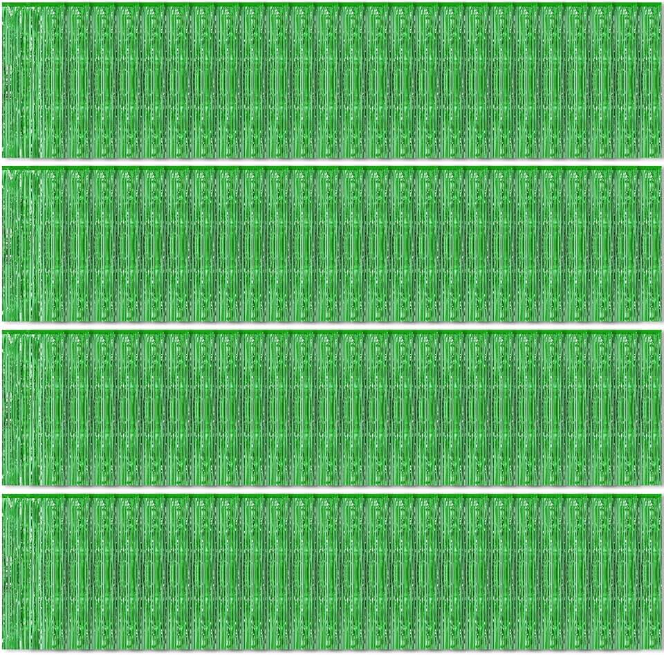 Green Foil Fringe Curtains