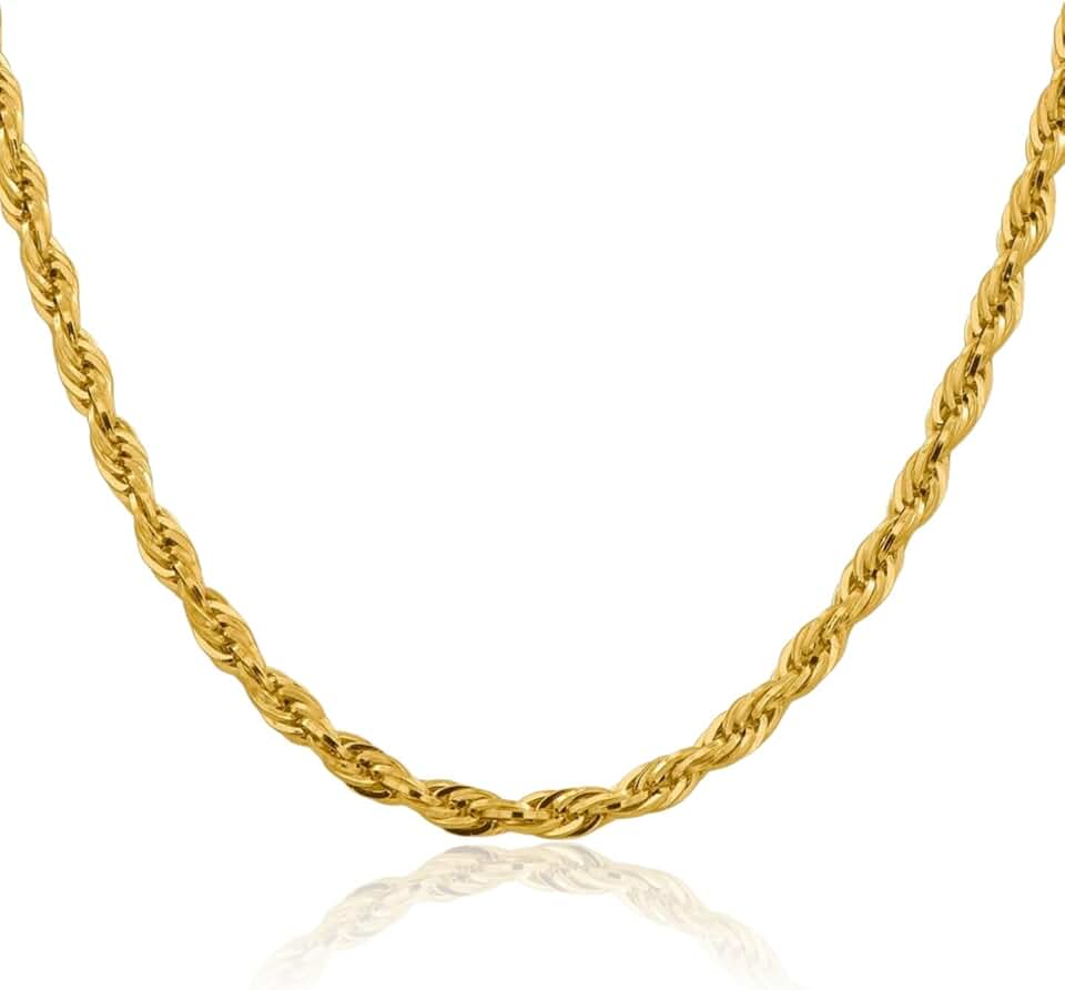 IceCarats Yellow Gold Rope Chain