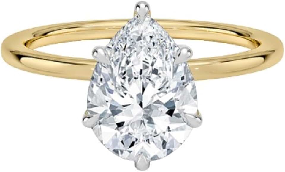 Pear Cut Lab Diamond Ring
