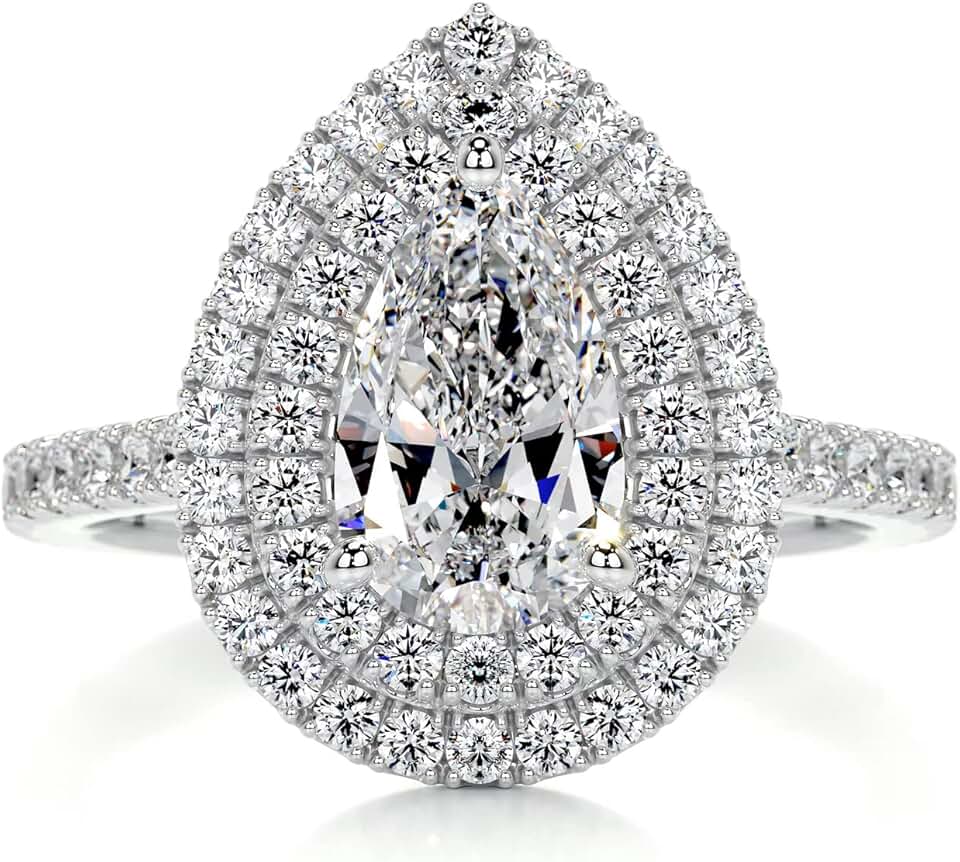 Pear Cut Moissanite Ring