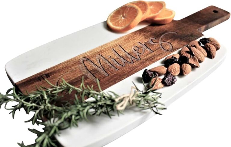 Personalized Marble Acacia Board