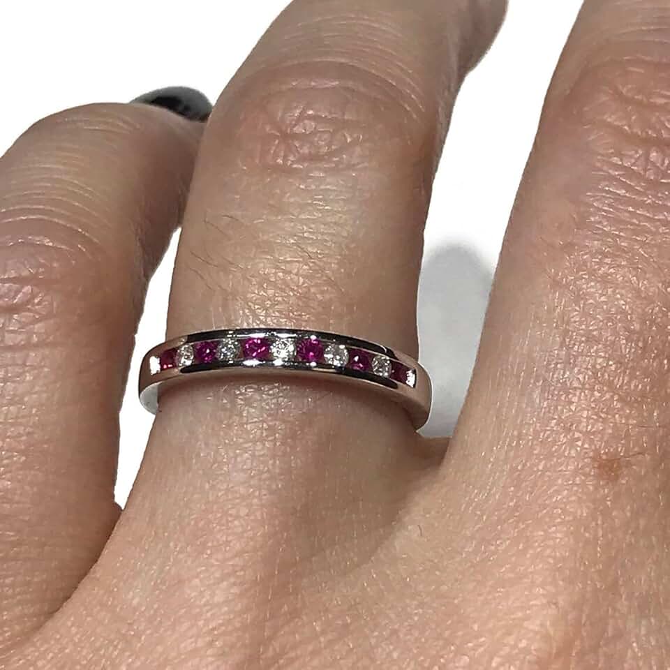 Pink Sapphire Wedding Band