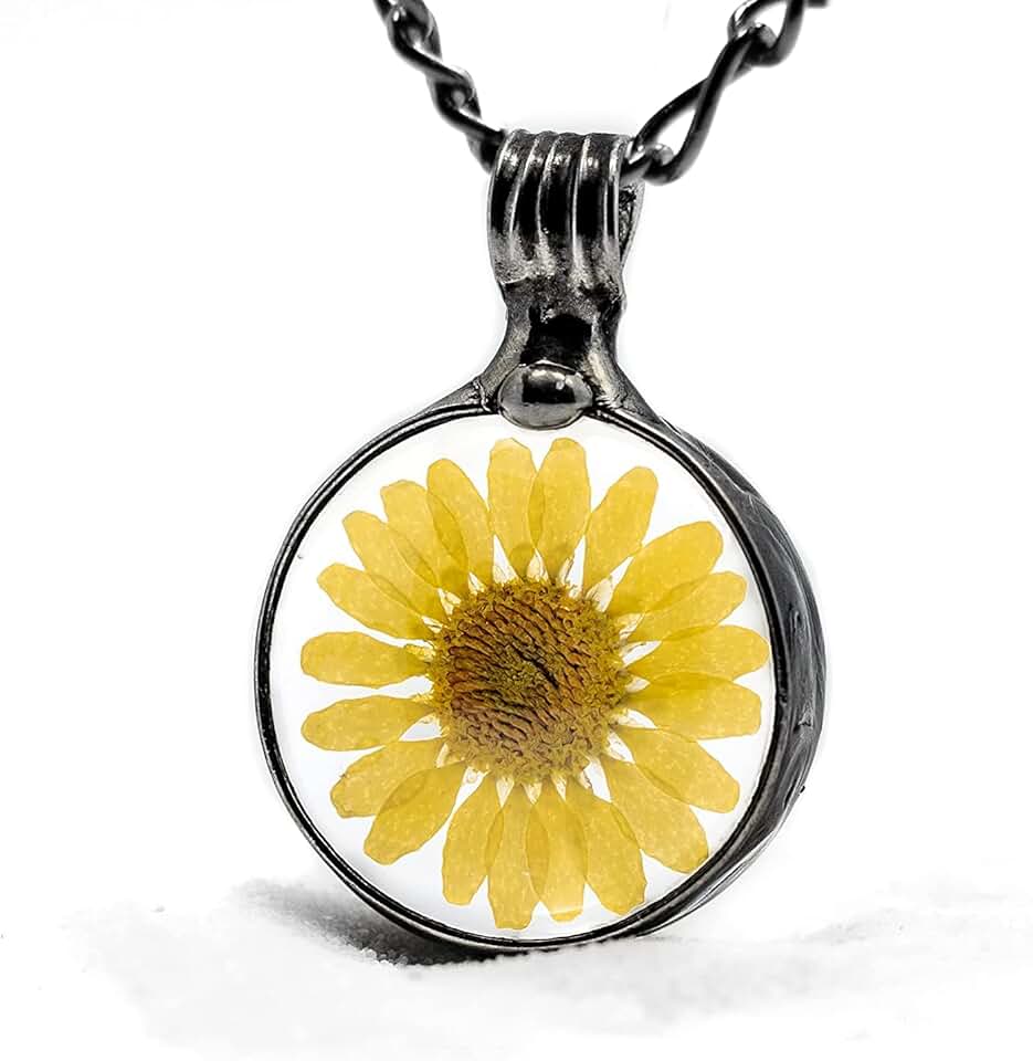 Pressed Sunflower Necklace