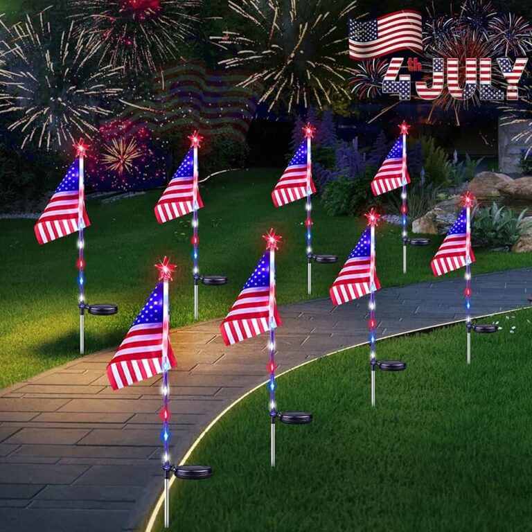 Solar American Flag Lights