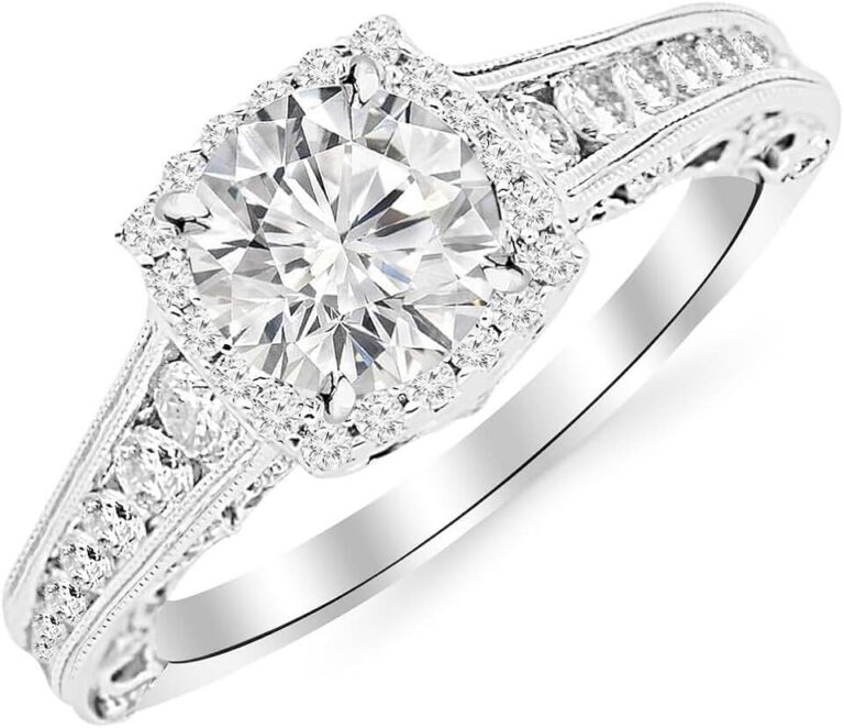 Vintage Halo Engagement Ring