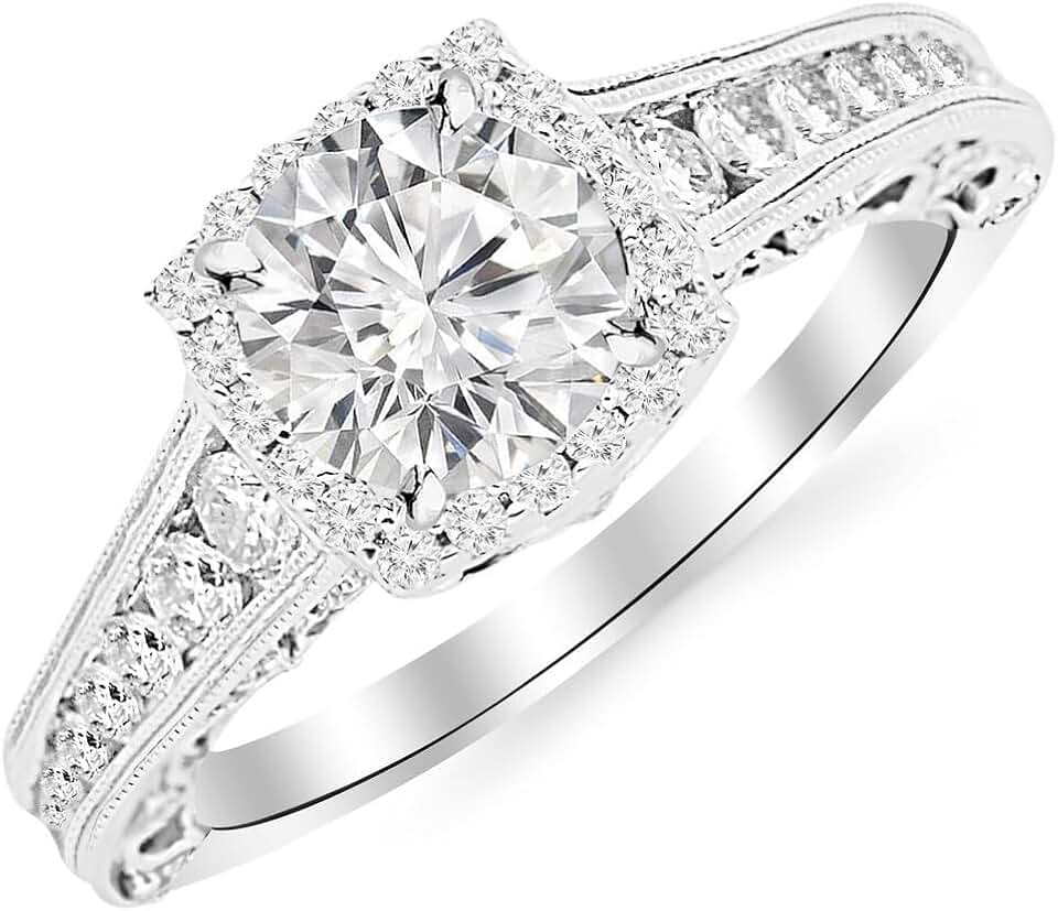 Vintage Halo Engagement Ring