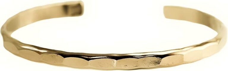 Wide Hammered Cuff Bracelet