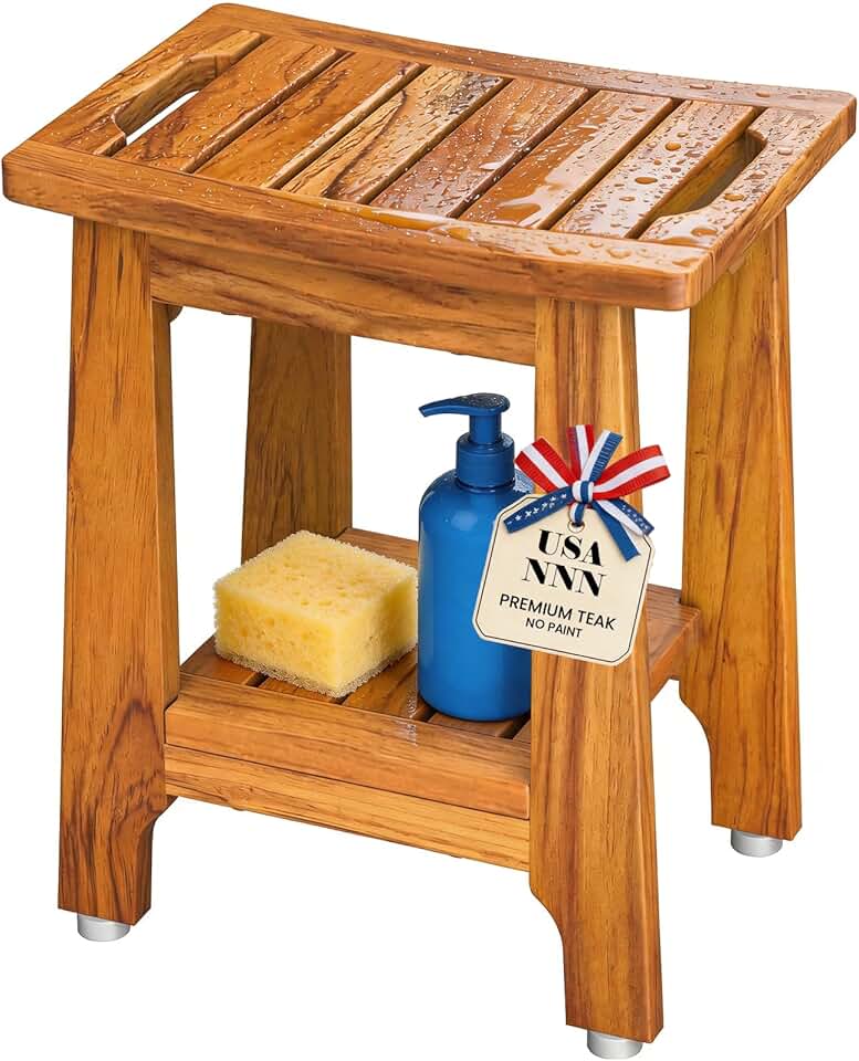 Compact Teak Shower Stool