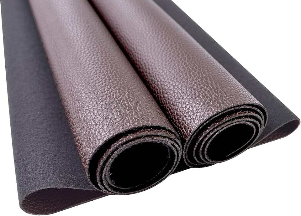 Dark Brown Faux Leather Fabric