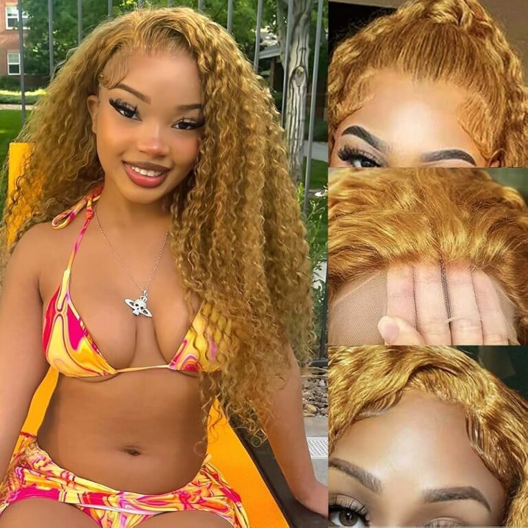 Honey Blonde Deep Wave Wig