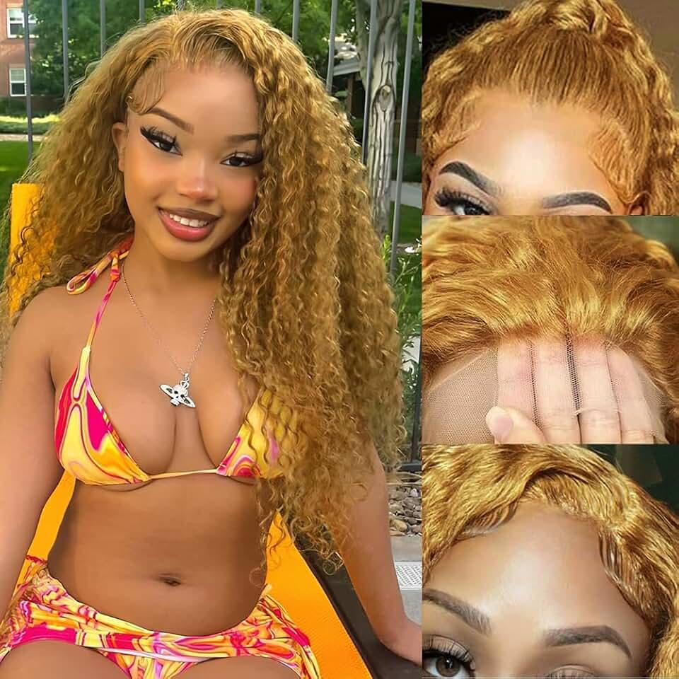 Honey Blonde Deep Wave Wig
