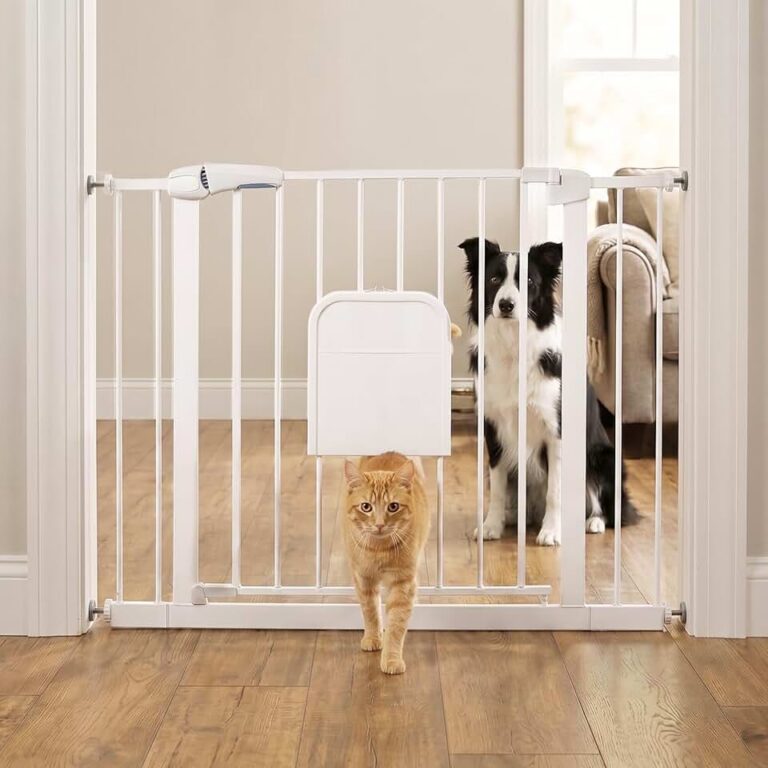 Metal Pet Gate with Cat Door