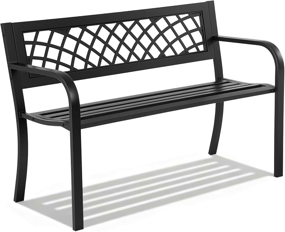 Iron Steel Garden Bench